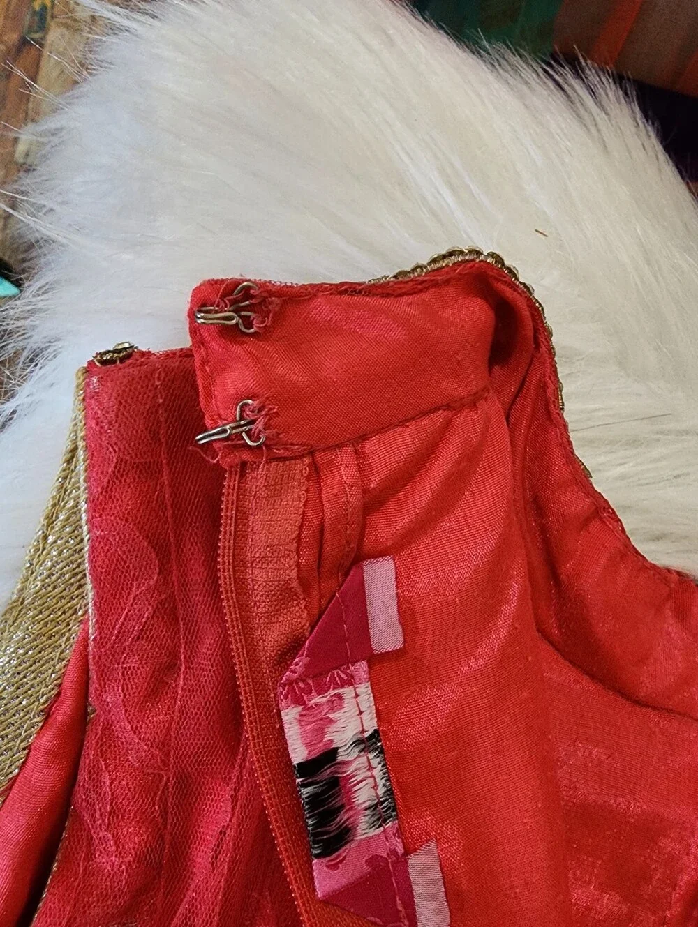 Girls Red Embellished Anarkali Set with Matching Leggings By For Kids Sz 8 Years